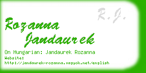rozanna jandaurek business card